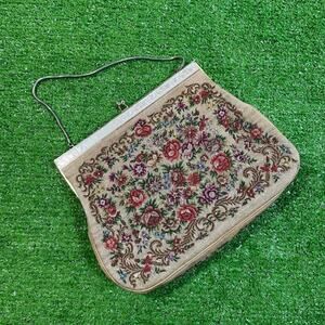 Vintage Floral Clutch Tapestry Handbag Purse Frame Boho Cottagecore‎
